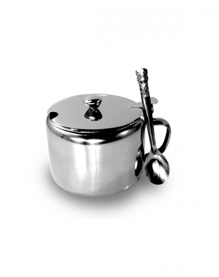 Açucareiro em Inox  com Tampa e Colher 280ml