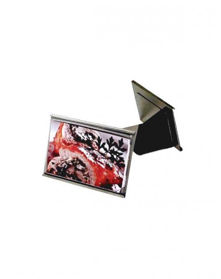 Display pequeno p/ Cardápios em Aço Inox 10x7cm