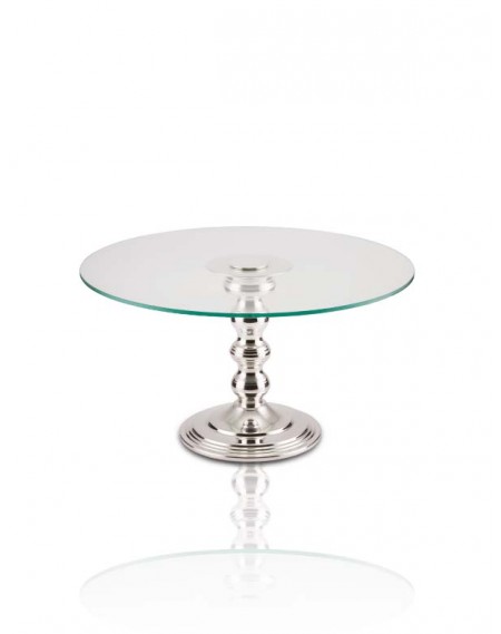 Doceira Francesa Red. c/ Vidro Ø45cm Base Prata Apolo