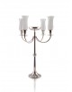 Candelabro Liso 4 Velas c/ Bacia Prata Apolo 73cm