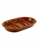 Travessa Oval Baixa com 2 Divisórias Cerâmica 36cm