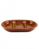 Travessa Oval Baixa com 2 Divisórias Cerâmica 36cm