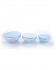 Conjunto de Potes Vidro 3 peças com Tampa plástica azul