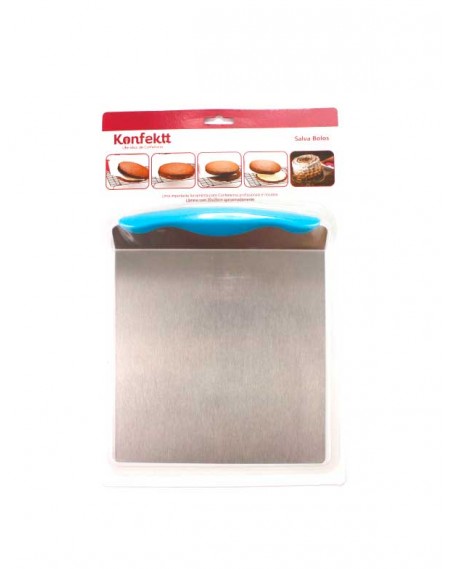 Espátula Placa Culinária Salva Bolo Aço Inox grande
