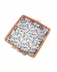 Cesta Quadrada com Tecido 23x23cm Azul