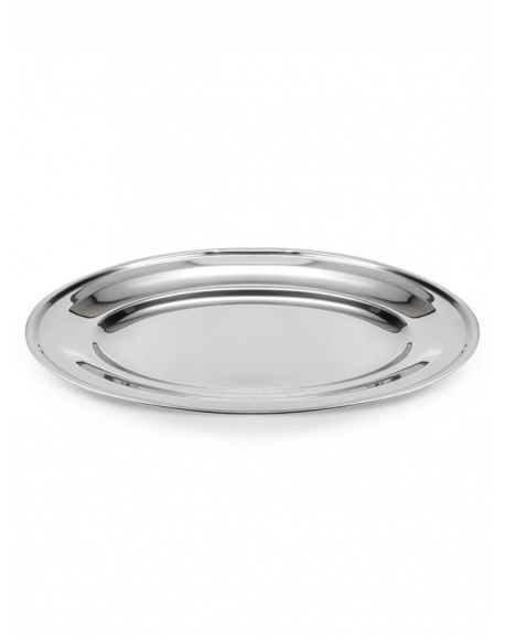 Travessa Oval Rasa Aço Inox 55 cm